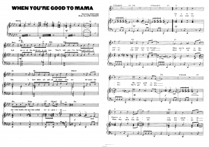 Песня "When you`re good to mama" из мюзикла "Chicago": ноты
