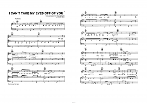 Песня "I can`t take my eyes off of you" из фильма "High school": ноты