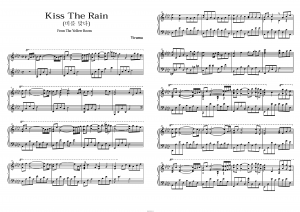 Песня "Kiss the rain" Yiruma: ноты